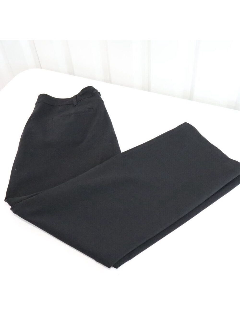 Eileen Fisher Womens Black Ponte Knit Wide Leg Pants Size Large Career Office - Picture 2 of 8